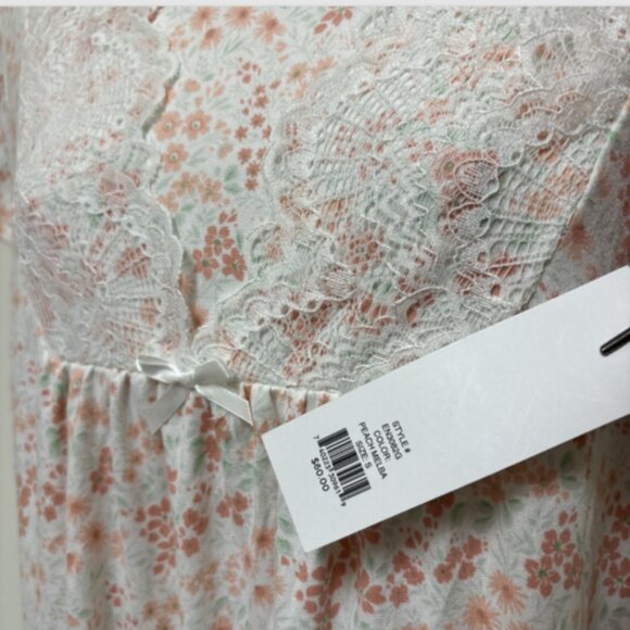 ELIZABETH & NICOLE Women's Nightgown Sleepwear Peach Melba Floral Size Small NWT - Picture 6 of 6